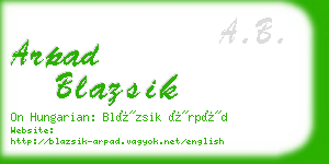 arpad blazsik business card